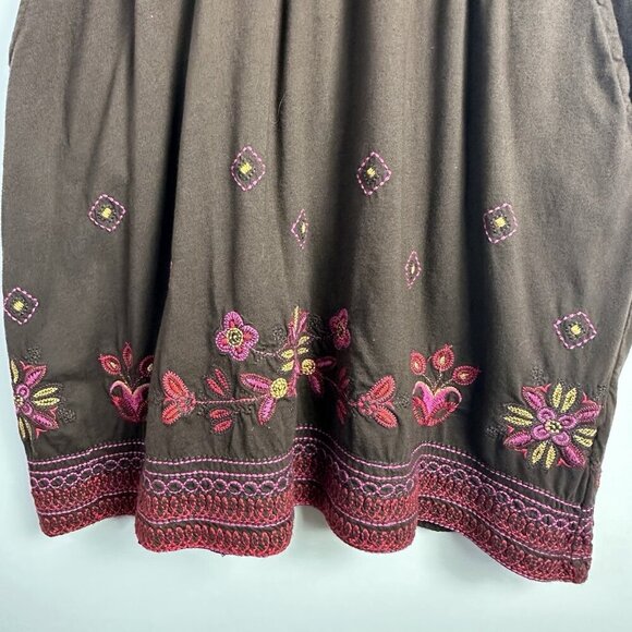 Johnny Was JW Los Angeles Cotton Jersey Knit Mini Dress M Embroidered 3/4 Sleeve - Picture 6 of 13